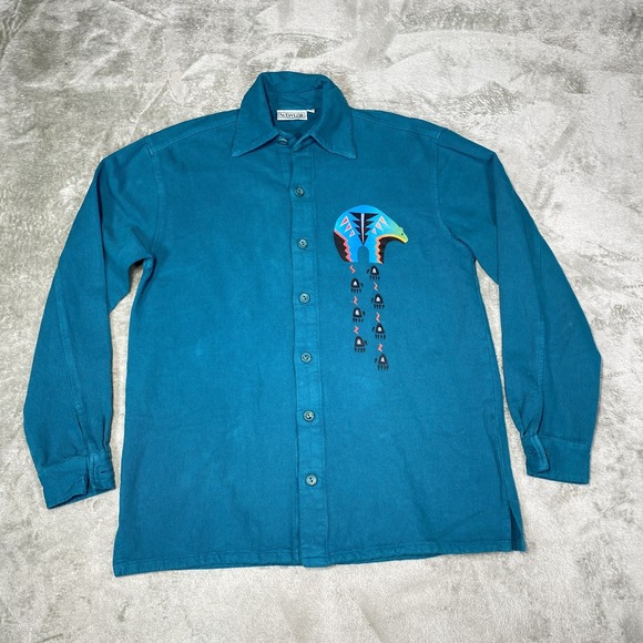 Taylor Other - Vintage By Taylor Shirt Mens XS Southwestern Bear Graphic Button Up Long Sleeve